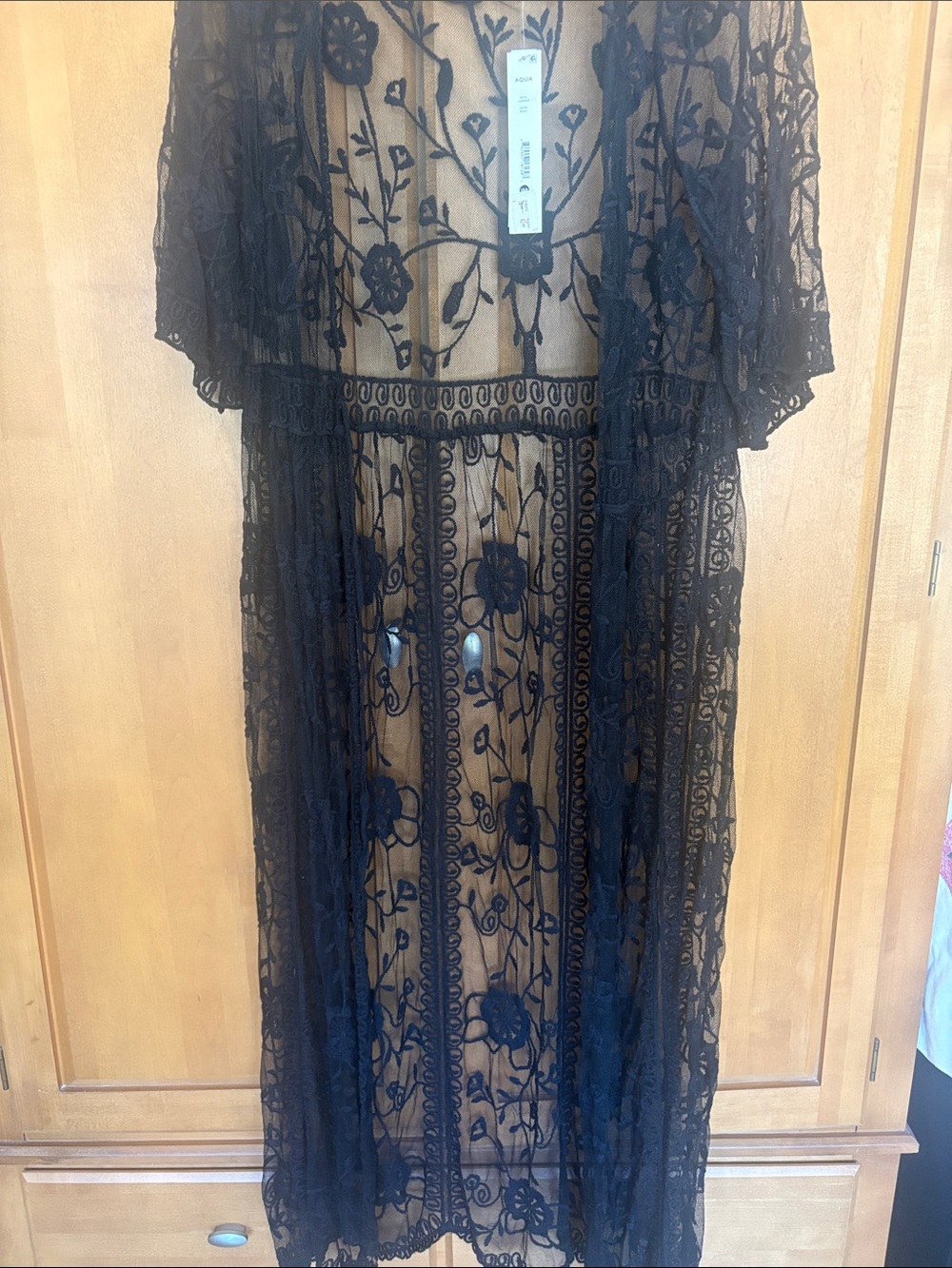 Embroidered Mesh Duster - Picture 4 of 9